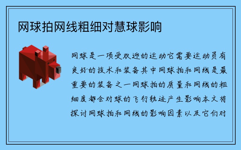 网球拍网线粗细对慧球影响